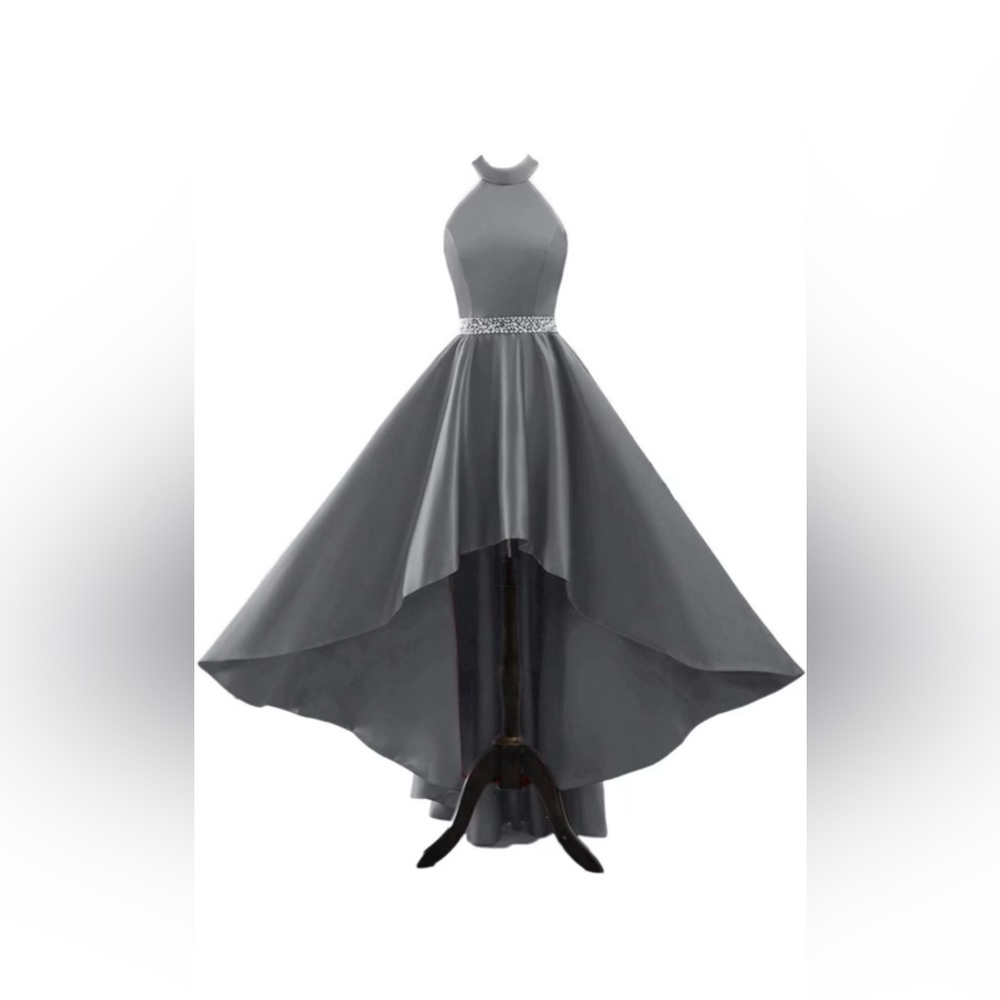 New Silver Hi-Low cocktail elegant dress